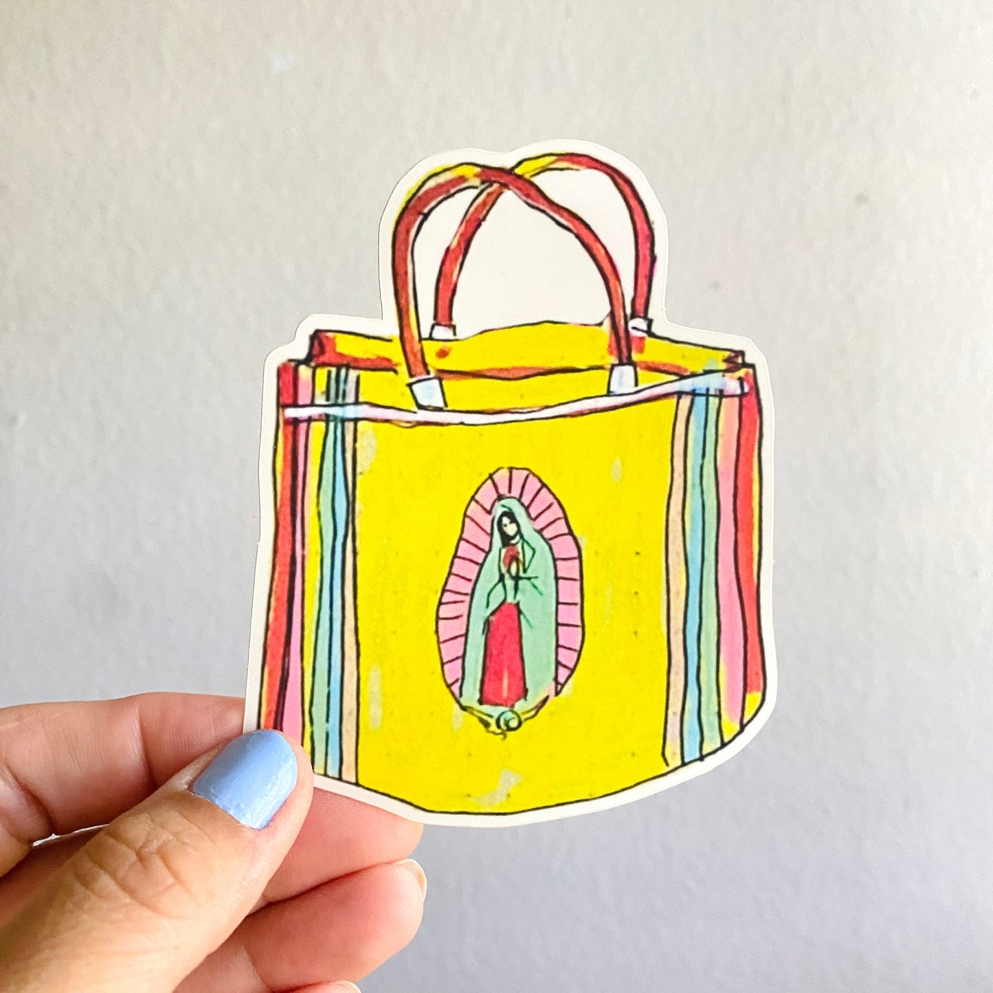 Virgen Shopper | Vinyl Sticker Decal | Waterproof  Weatherproof | Latina Art Stickers
