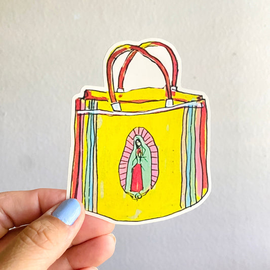 Virgen Shopper | Vinyl Sticker Decal | Waterproof  Weatherproof | Latina Art Stickers
