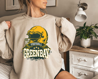 Green Bay Football Sweatshirt, Vintage Green Bay Crewneck, Retro Green Bay Sweatshirt, Green Bay Varsity Sweatshirt, Green Bay Long Sleeve