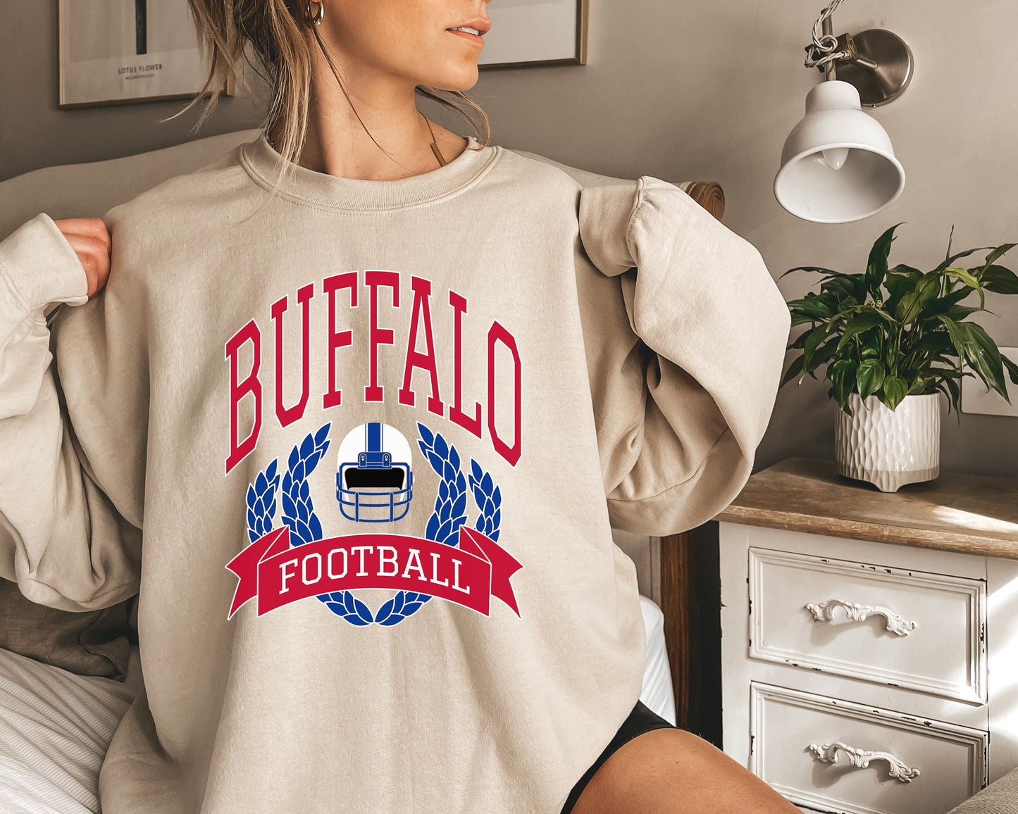 Buffalo Football Sweatshirt, Vintage Buffalo Crewneck, Retro Buffalo Sweatshirt, Buffalo Varsity Sweatshirt, Buffalo Long Sleeve