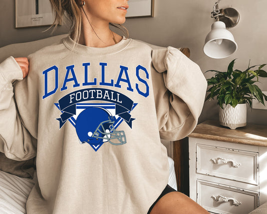Dallas Football Sweatshirt, Vintage Dallas Crewneck, Retro Dallas Sweatshirt, Dallas Varsity Sweatshirt, Dallas Long Sleeve