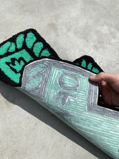 Logo Rug Handcrafted Ready to Ship, Hypoallergenic, Cross Design, Anti-Slip Backing