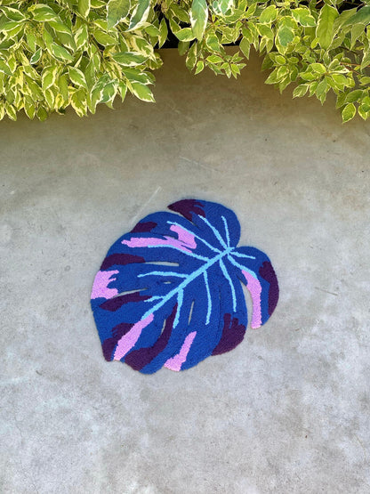 Tufted Monstera Leaf Rug, Hypoallergenic Acrylic Nature-Inspired Decor, Non-slip Area rug, Sentimental gift for Mother day, Gift for mother