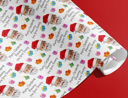 Personalised Christmas Wrapping Paper, Custom Gift Wrap, Customised Paper, Your Details, Holiday, Packing Paper, Christmas, Santa Hat, xmas