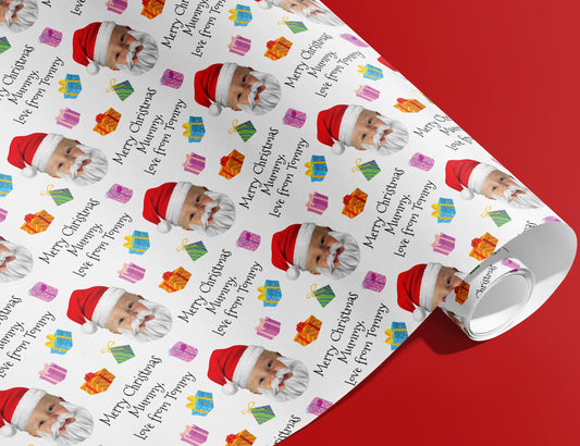 Personalised Christmas Wrapping Paper, Custom Gift Wrap, Customised Paper, Your Details, Holiday, Packing Paper, Christmas, Santa Hat, xmas
