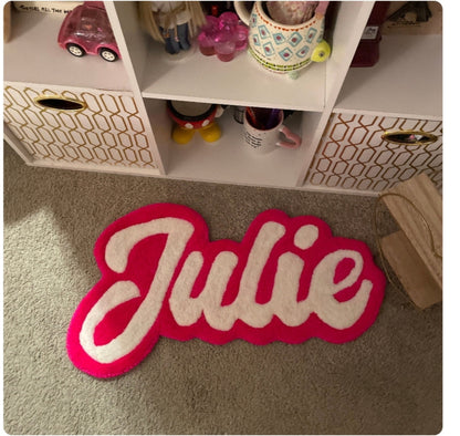 Custom Sign Name Tufted Rug, Custom Beauty Salon Logo,  Aesthetic Home Decor,  Best Friend Birthday Gifts