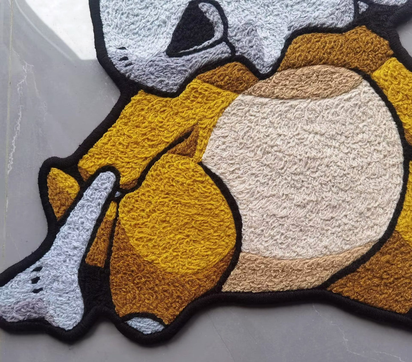 Cubone Rug,Osselait Tragosso Knitting Handmade Non-slip Area Rug Home Decor