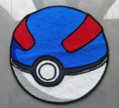 Poké Ball Rug,Great Ball Master Ball Knitting Handmade Non-slip Area Rug Home Decor