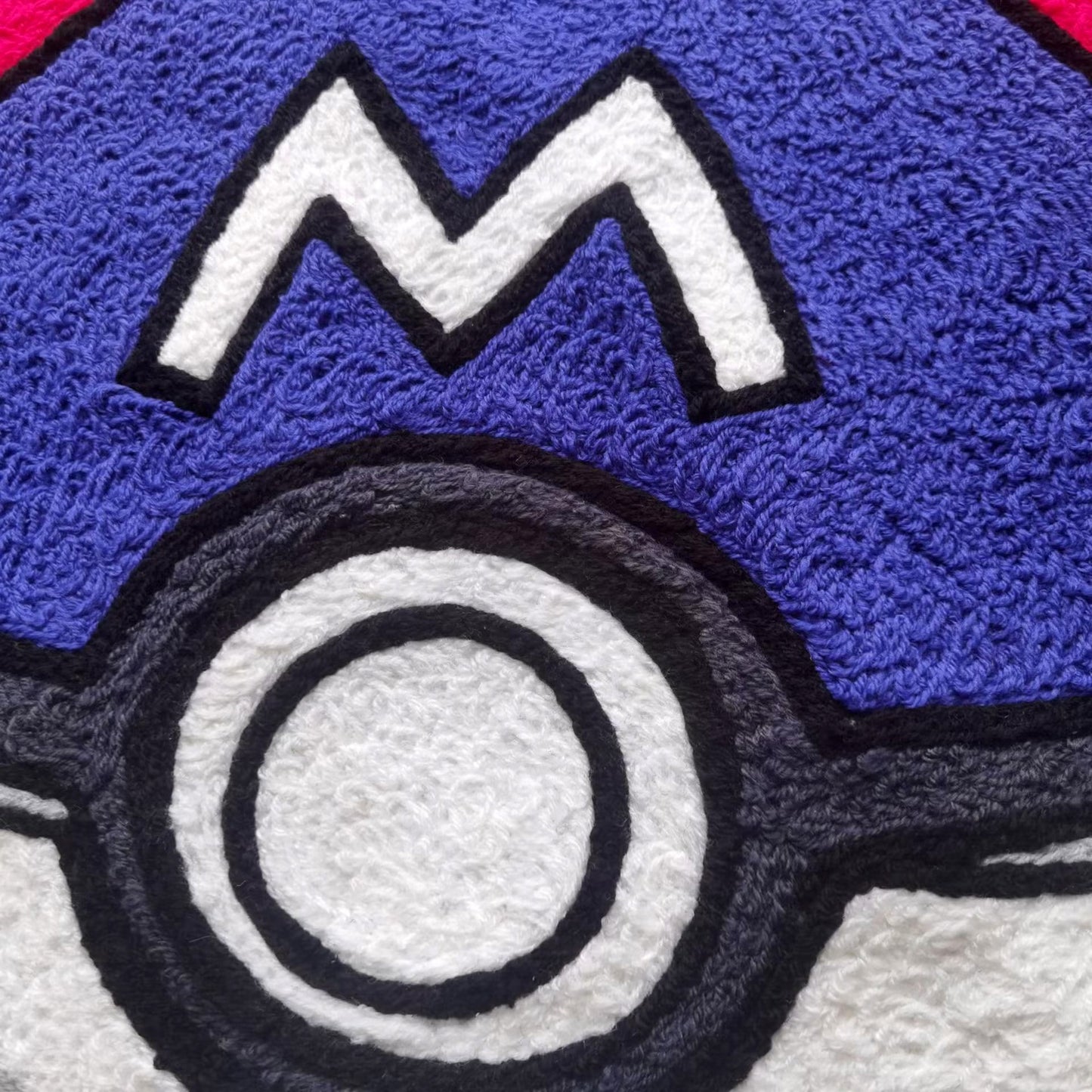 Poké Ball Rug,Great Ball Master Ball Knitting Handmade Non-slip Area Rug Home Decor