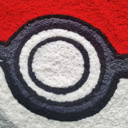 Poké Ball Rug,Great Ball Master Ball Knitting Handmade Non-slip Area Rug Home Decor