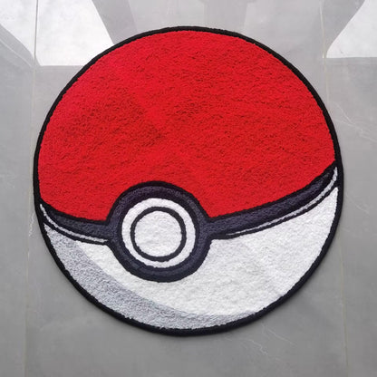 Poké Ball Rug,Great Ball Master Ball Knitting Handmade Non-slip Area Rug Home Decor