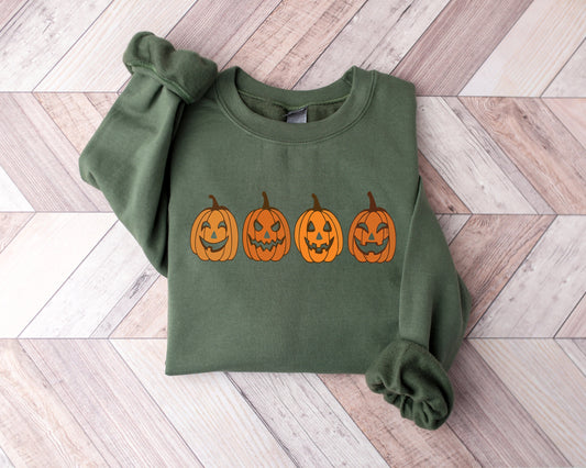 Pumpkin Sweatshirt, Pumpkin Sweater, Jack-o-Lantern Sweatshirt, Spooky Season, Fall Shirts, Halloween Crewneck Sweatshirt, Halloween Sweater