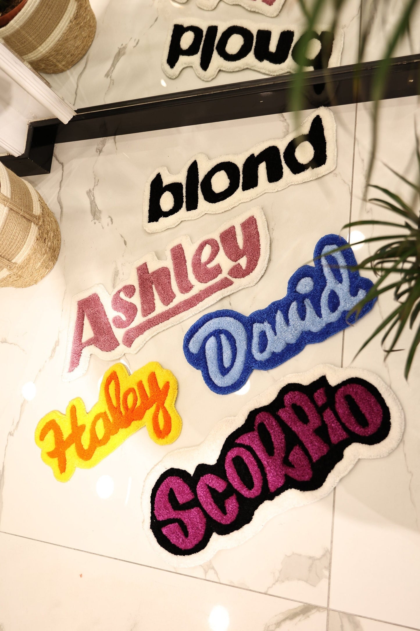 Custom Sign Name Tufted Rug, Custom Beauty Salon Logo,  Aesthetic Home Decor,  Best Friend Birthday Gifts