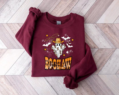 Cute Ghost Halloween Sweatshirt, Boo Haw Western Halloween Shirt, Retro Halloween Shirt, Country Cowgirl Halloween Shirt, Cowboy Ghost Shirt