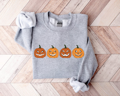 Pumpkin Sweatshirt, Pumpkin Sweater,Halloween gift for Woman, Halloween Crewneck Sweatshirt, Halloween Sweater, Spooky Season, Fall Shirts