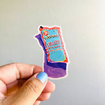 Ketchup | Vinyl Sticker Decal | Waterproof  Weatherproof | Vintage Inspired Illustrated Stickers