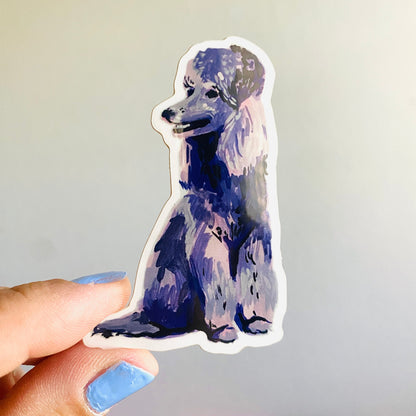 Purple Poodle | Vinyl Sticker Decal | Waterproof  Weatherproof | Pastel Dog Portraits
