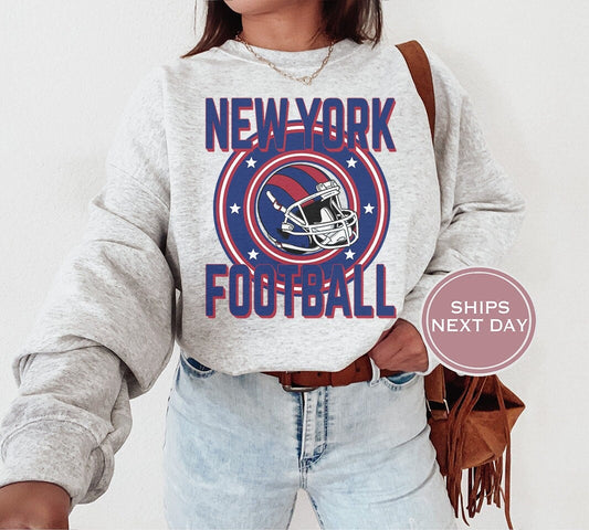 New York Football Sweatshirt, Vintage New York Crewneck, Retro New York  Sweatshirt, New York Varsity Sweatshirt, New York Longsleeve