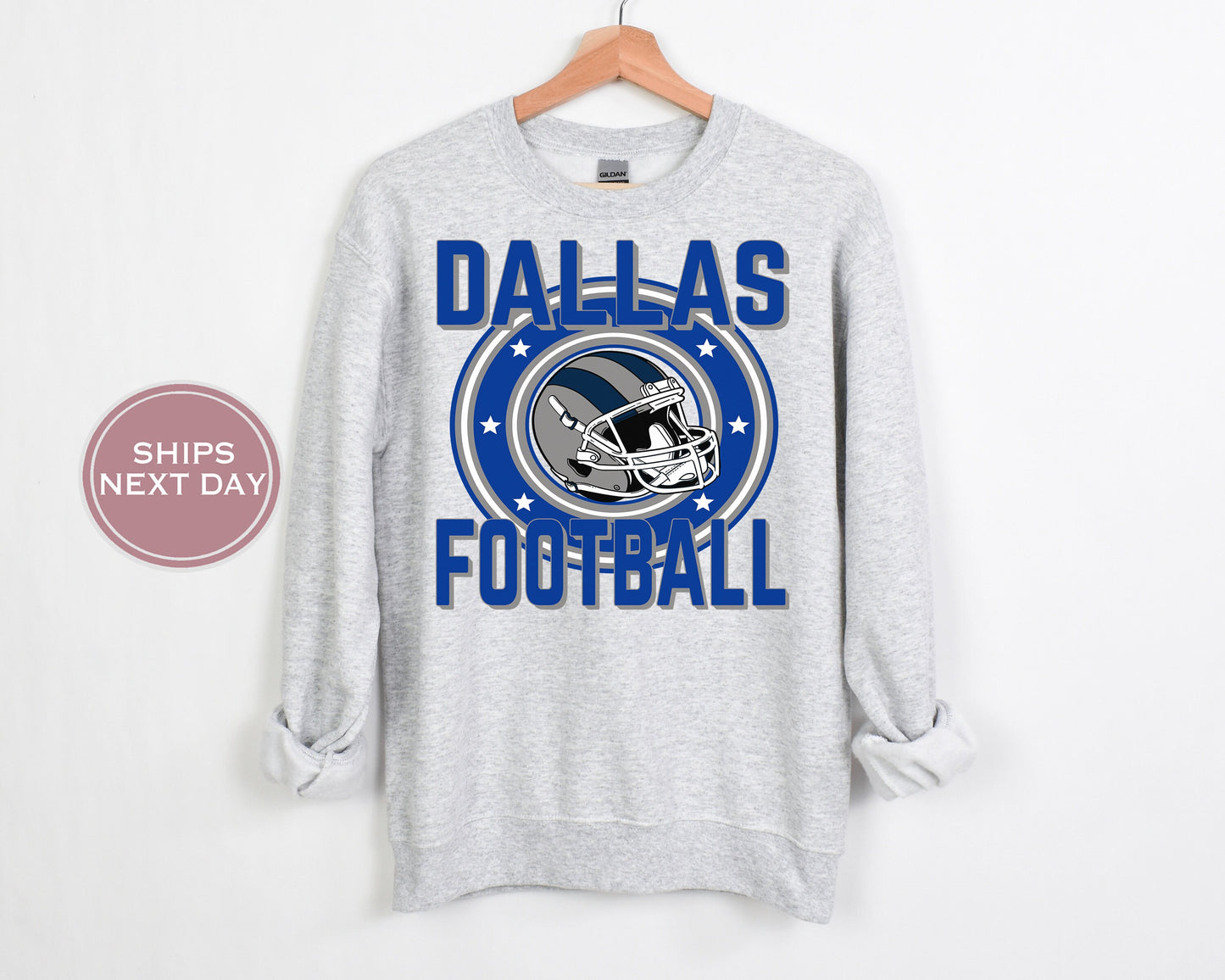 Dallas Football Sweatshirt, Vintage Dallas Crewneck, Retro Dallas Sweatshirt, Dallas Varsity Sweatshirt, Dallas Long Sleeve