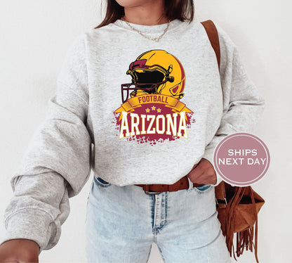 Arizona Football Sweatshirt, Vintage Arizona Crewneck, Retro Arizona Sweatshirt, Arizona Varsity Sweatshirt, Arizona Long Sleeve, Football