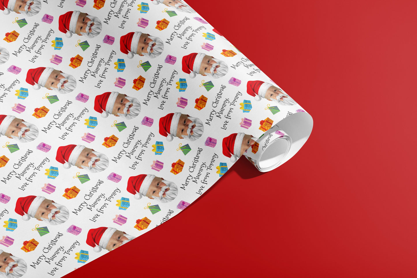 Personalised Christmas Wrapping Paper, Custom Gift Wrap, Customised Paper, Your Details, Holiday, Packing Paper, Christmas, Santa Hat, xmas