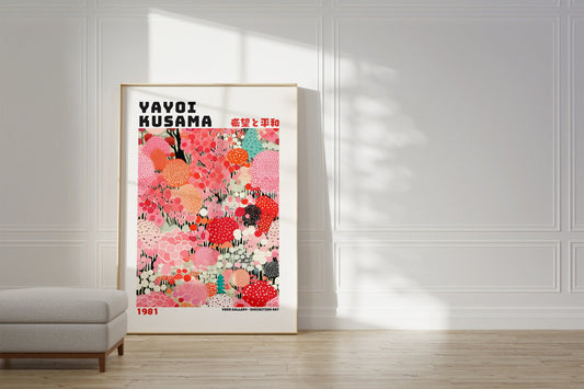 Yayoi Kusama Poster - Abstract Yayoi Kusama Print as Japanese Wall Art - Yayoi Kusama Inspired Japanese Gallery Wall Art - Home Wall Decor