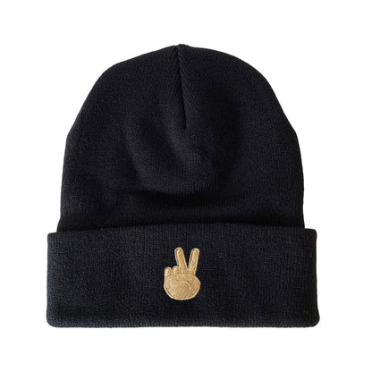 Peace Sign Embroidered Beanie peace symbol beanie hat sign hand beanie Winter Hat