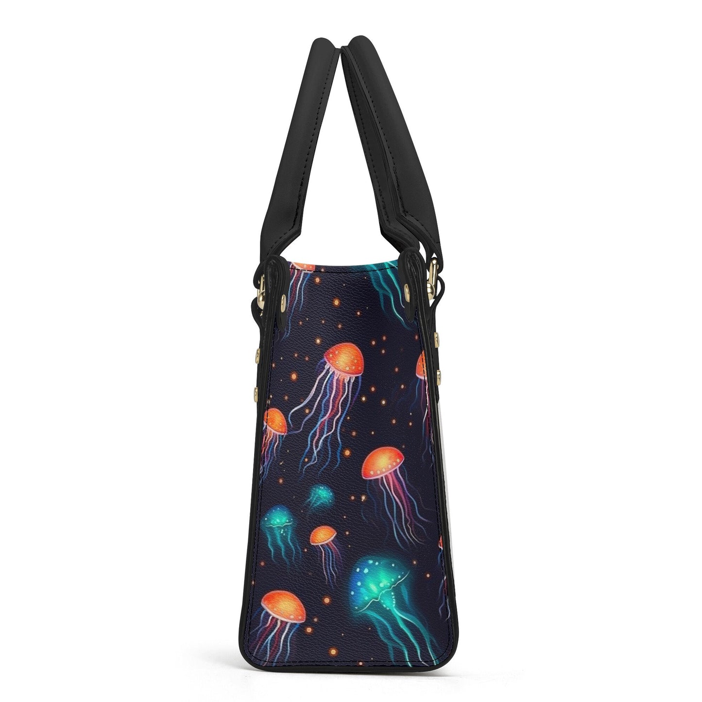 Witchy Neon blue Whimsical Jellyfish Vegan Leather bag, crossed body purse, vegan leather strap hand bag goth bag, cute hippies boho gift
