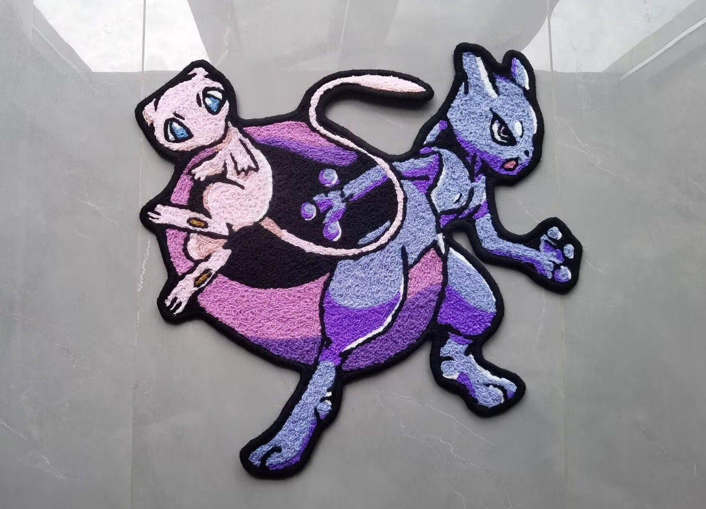 Mewtwo Rug,Mew Knitting Handmade Non-slip Area Rug Home Decor
