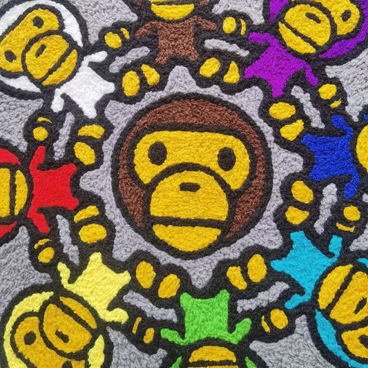 Bape Baby milo Rug,Knitting Handmade Non-slip Area Rug Home Decor