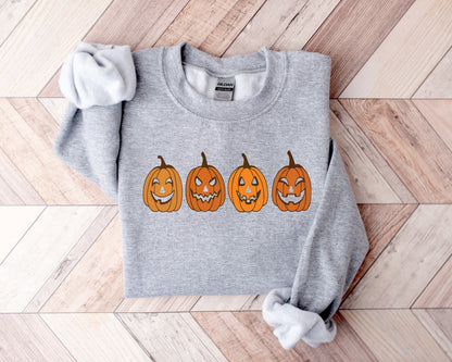 Pumpkin Sweatshirt, Pumpkin Sweater, Jack-o-Lantern Sweatshirt, Spooky Season, Fall Shirts, Halloween Crewneck Sweatshirt, Halloween Sweater