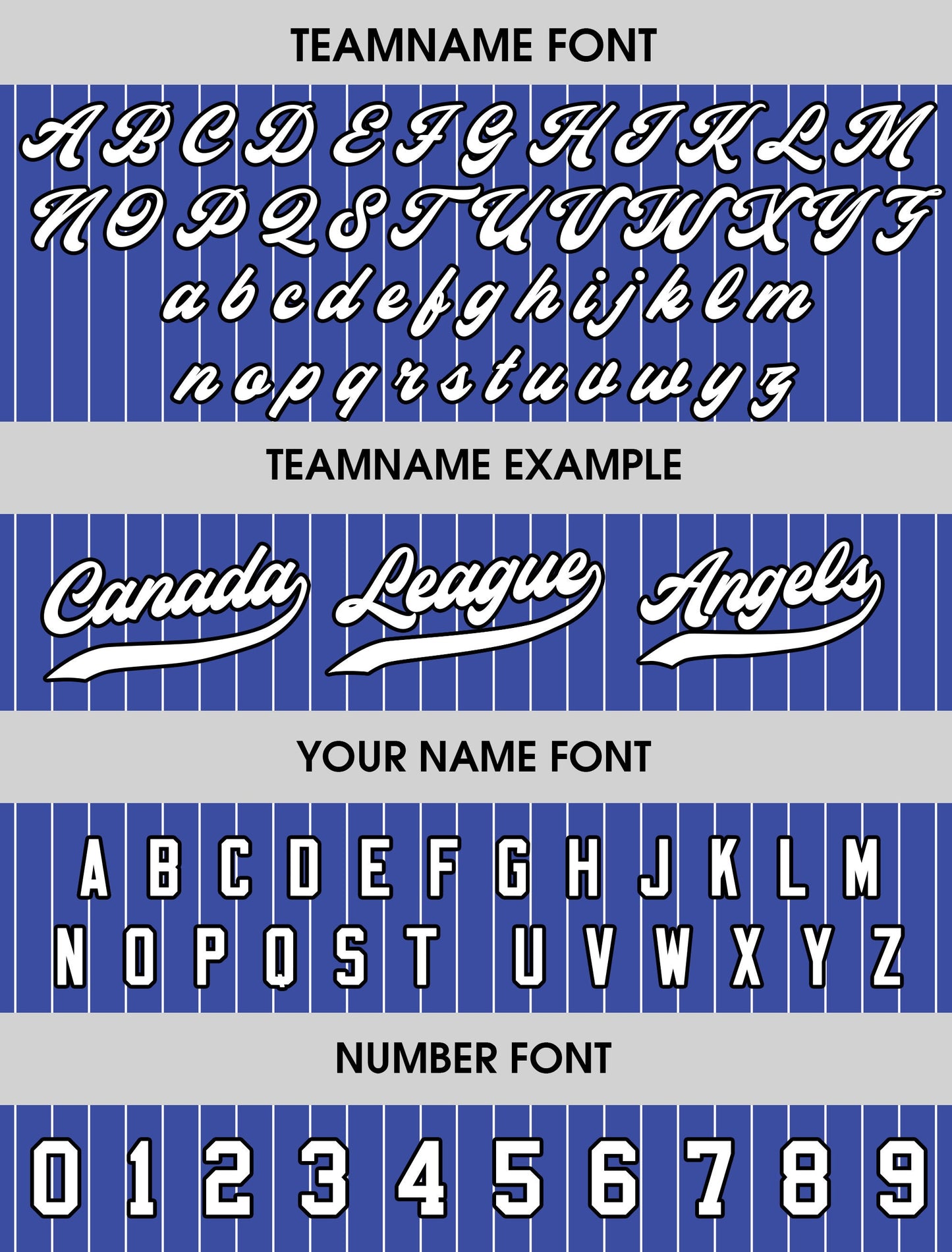 Printed Royal Blue White Pinstripe Custom Baseball Jersey with Teamname Name Number, Jersey Shirt for Men Women Youth, Gift for Baseball Fan