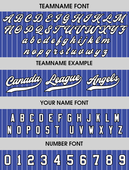 Printed Royal Blue White Pinstripe Custom Baseball Jersey with Teamname Name Number, Jersey Shirt for Men Women Youth, Gift for Baseball Fan