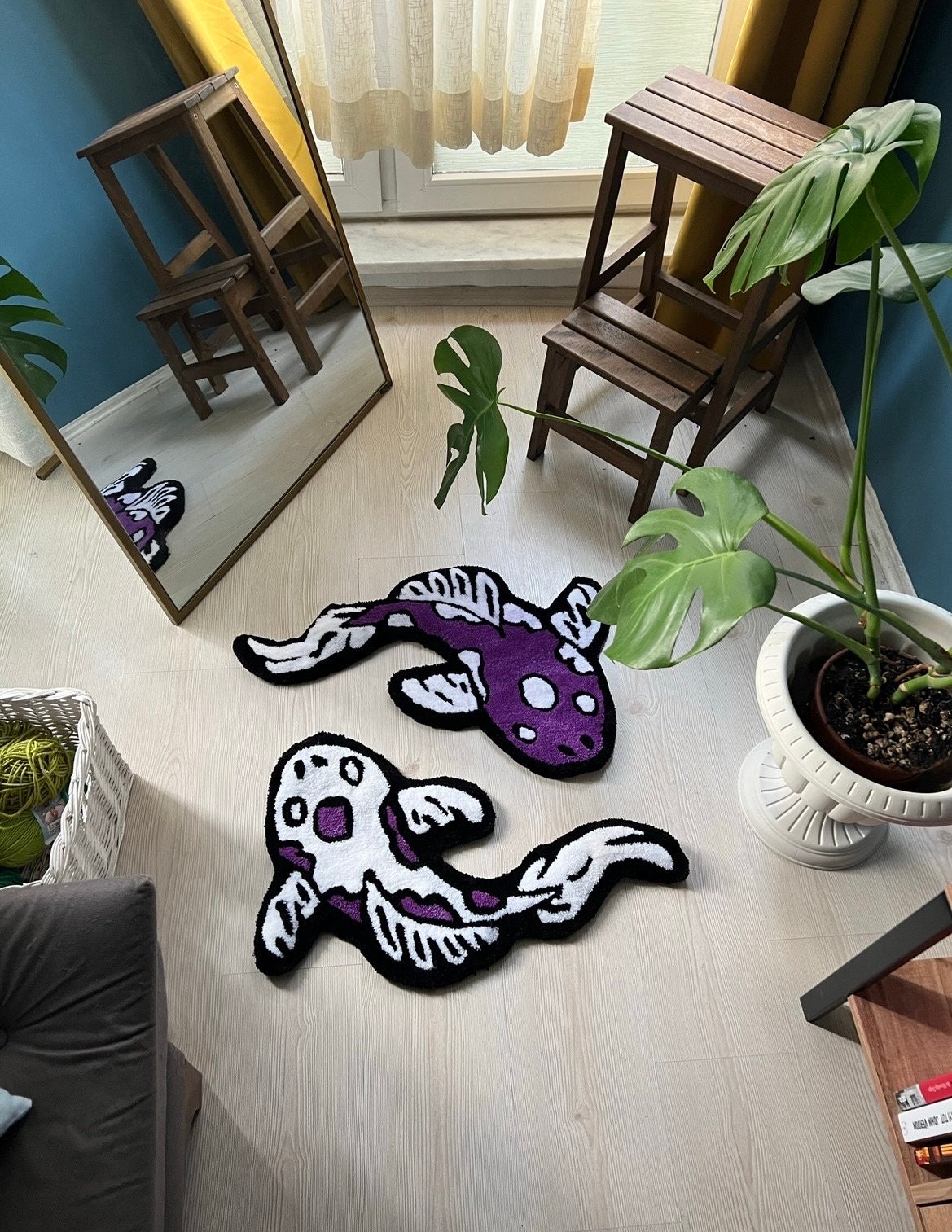 Koi Yin Yang Fish Rug | Custom Asian Tufted Rug | Fluffy & Soft Tufting