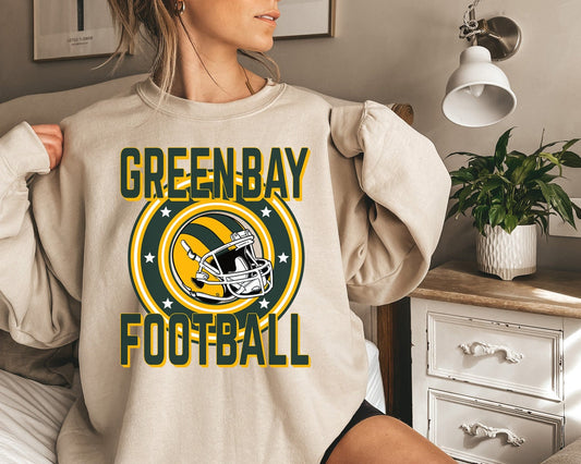 Green Bay Football Sweatshirt, Vintage Green Bay Crewneck, Retro Green Bay Sweatshirt, Green Bay Varsity Sweatshirt, Green Bay Long Sleeve