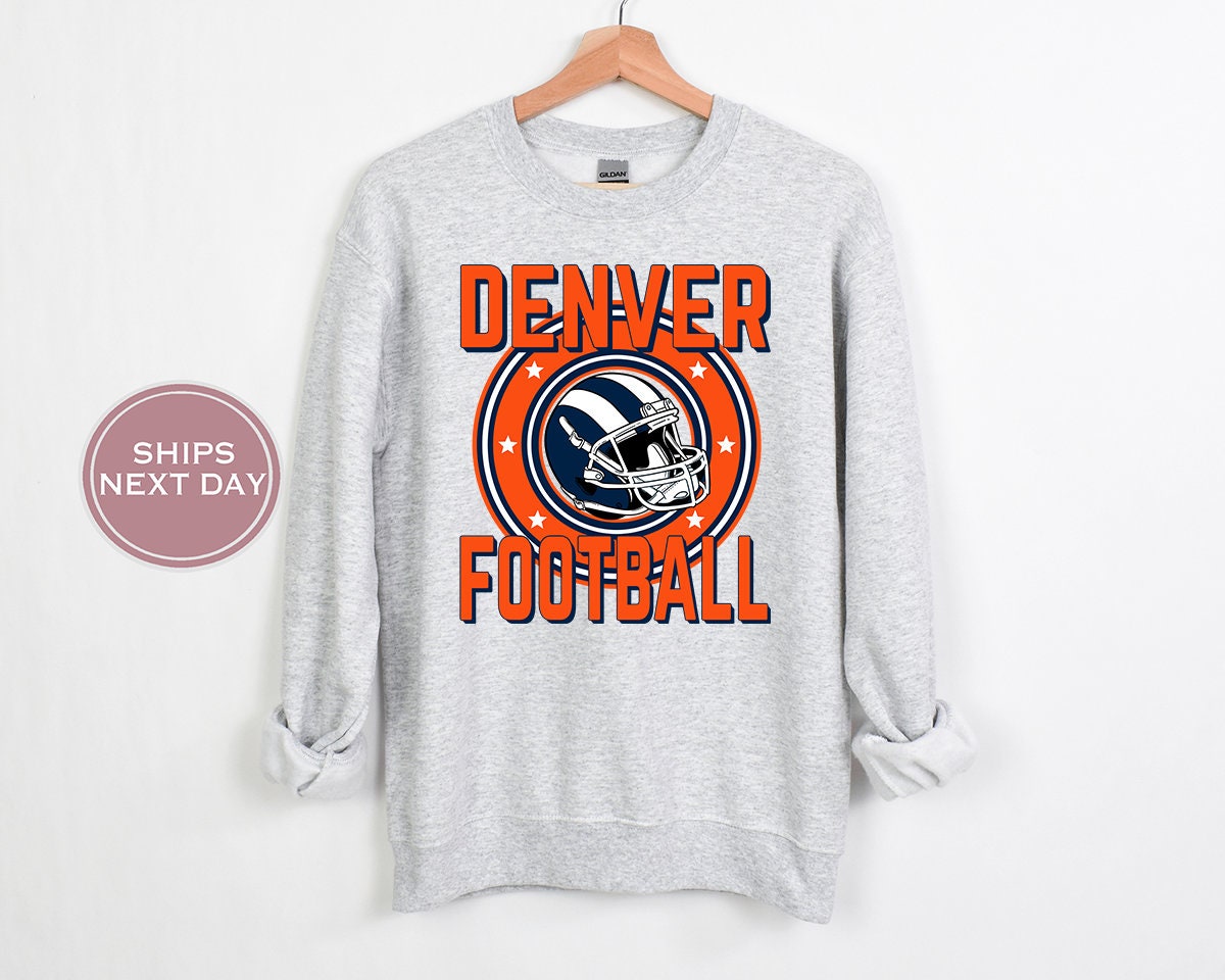 Denver Football Sweatshirt, Vintage Denver Crewneck, Retro Denver Sweatshirt, Denver Varsity Sweatshirt, Denver Long Sleeve