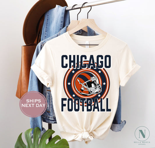 Retro Chicago Football Shirt, Vintage Chicago Football Shirt, Chicago Football Women Shirt, Chicago Football Toddler Shirt