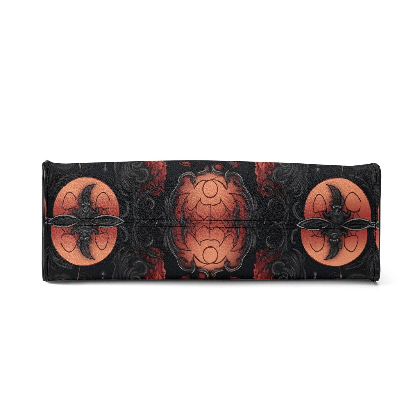 Halloween Bat Vegan Leather Bag, Horror Leather Bag, Dark Scoopy Halloween Dark Academia Handbag, Black Top Handle Bag, Gift For Halloween