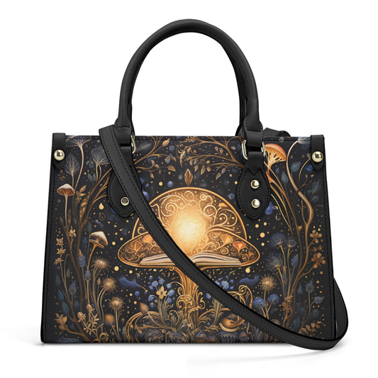 Cottagecore Mushroom Handbag, Witchy Mushroom Purse, Dark Cottagecore Bag, Organized Goblincore Bag for Witches, Leather Mushroom Bag