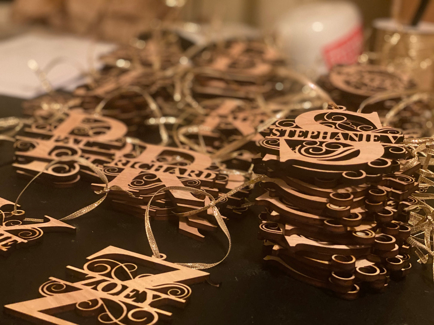 Personalized Laser Cut Monogrammed Ornament | Custom Christmas Ornament | Wooden Holiday Decoration  | Unique Holiday Keepsake Gift |