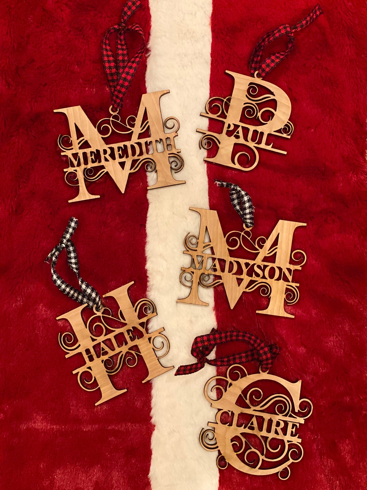 Personalized Laser Cut Monogrammed Ornament | Custom Christmas Ornament | Wooden Holiday Decoration  | Unique Holiday Keepsake Gift |