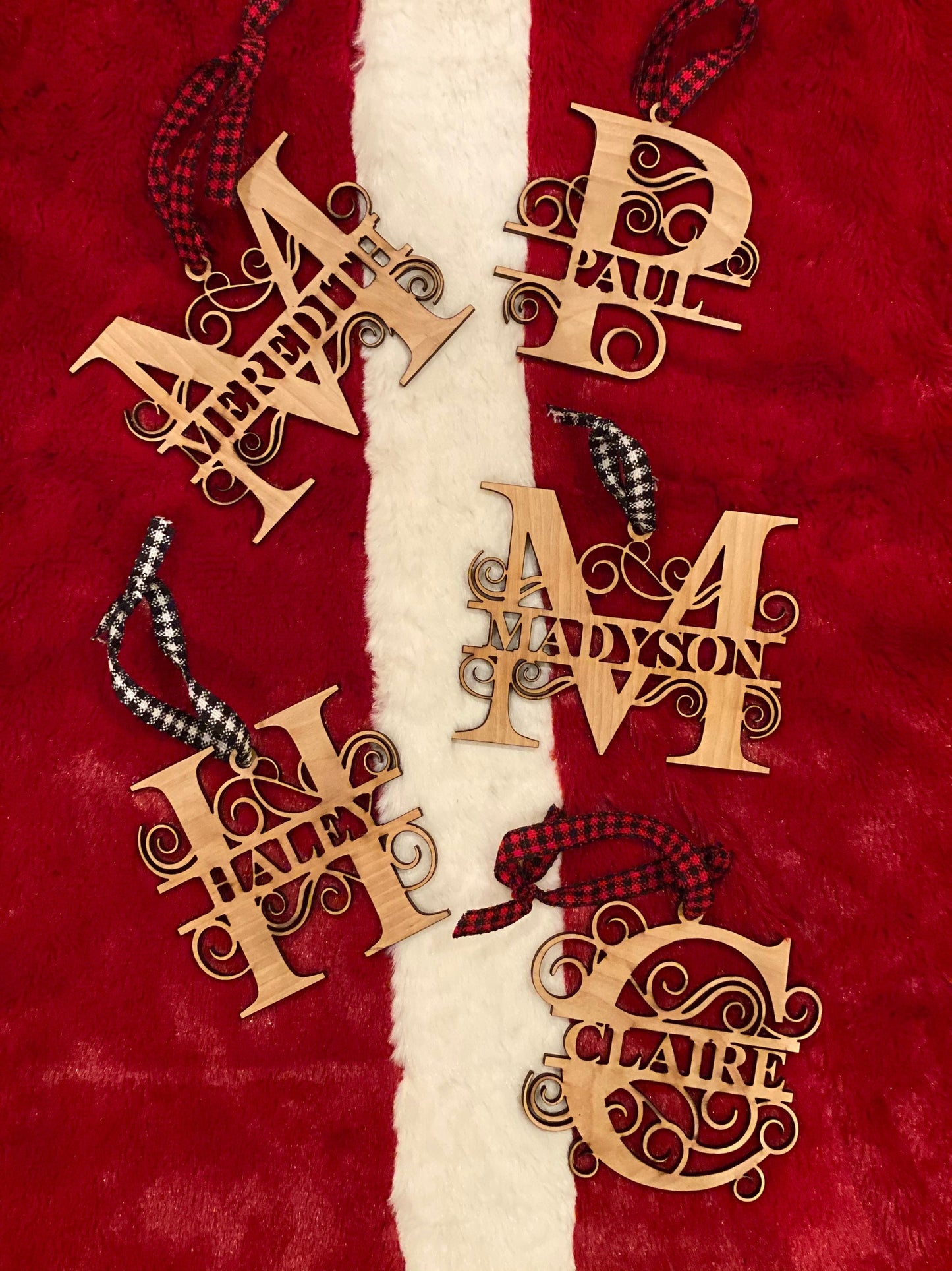 Personalized Laser Cut Monogrammed Ornament | Custom Christmas Ornament | Wooden Holiday Decoration  | Unique Holiday Keepsake Gift |