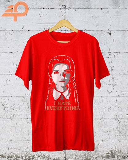 Wednesday I Hate Everything T-shirt, Wednesday Adams Shirt, Wednesday Graphic Tees, Dark Humor, Movie Tee, Halloween Gifts, Unisex T-shirt