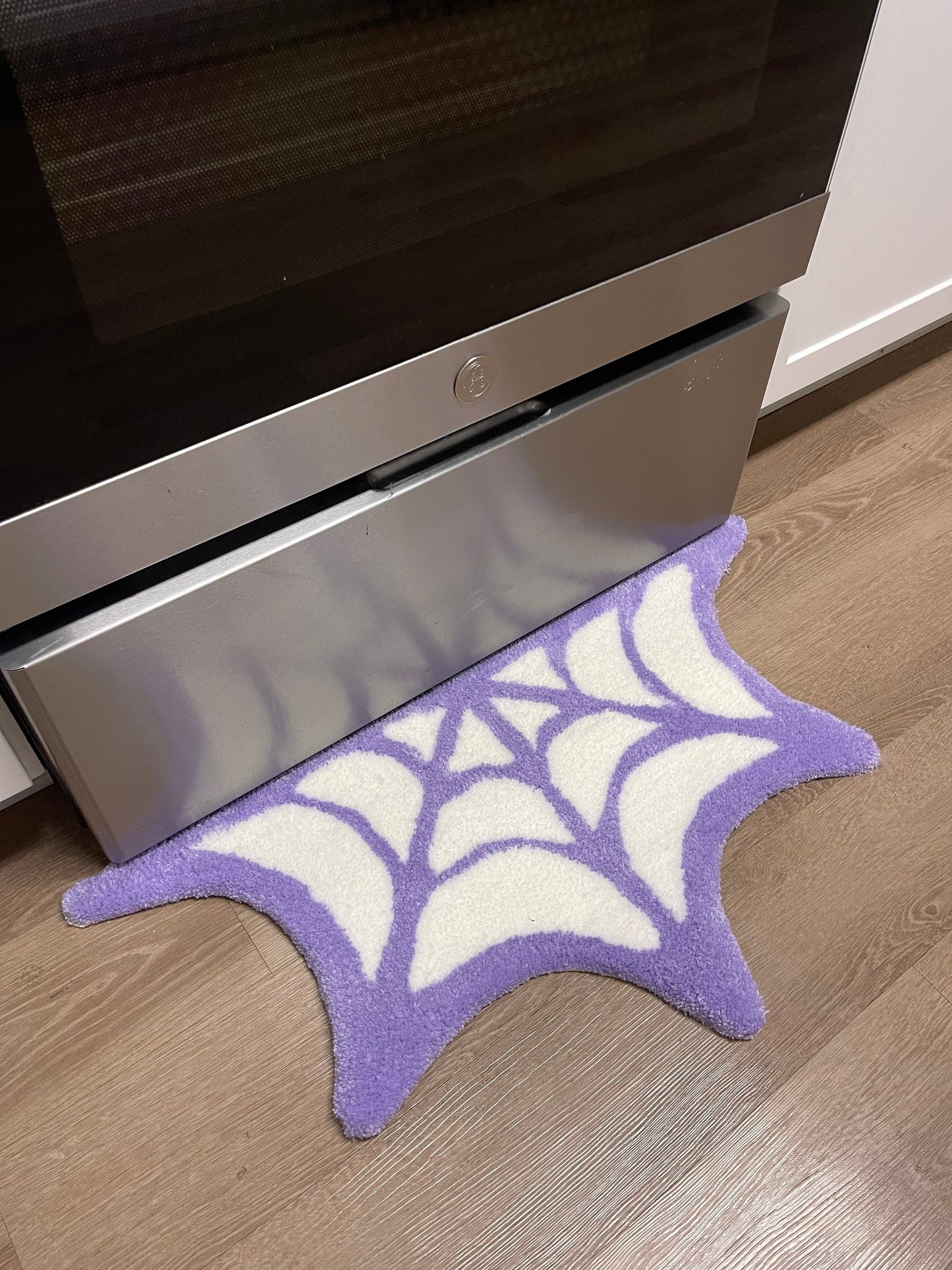 Pastel Spiderweb Rug: Spooky Gothic Halloween Decor