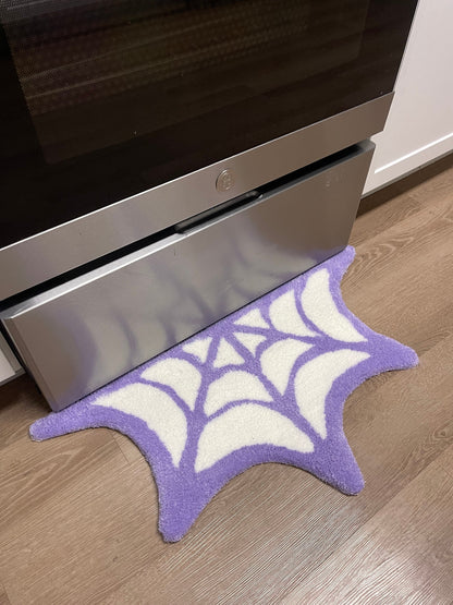 Pastel Spiderweb Rug: Spooky Gothic Halloween Decor