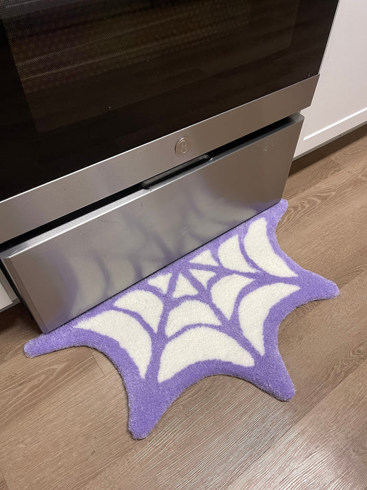 Pastel Spiderweb Rug: Spooky Gothic Halloween Decor