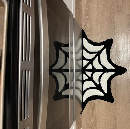 Pastel Spiderweb Rug: Spooky Gothic Halloween Decor