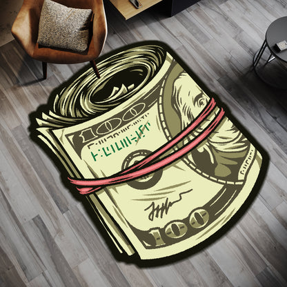 Money Roll Area Rug: Modern Dollar Bill Design