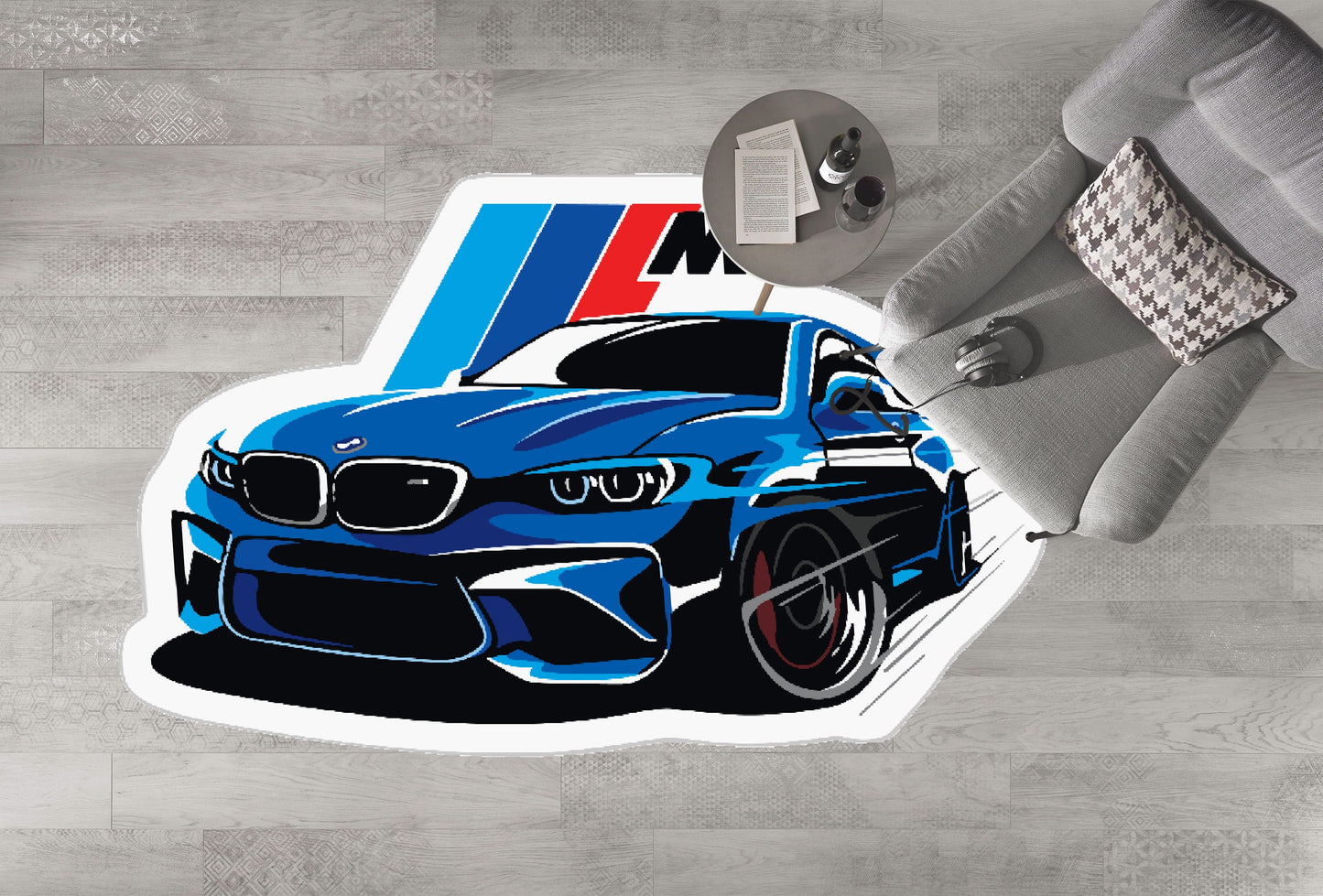 Martini Racing Car Rug,Blue Car Rug,Playroom Decor,Sport Car Rug,Minimalist Rug,Living Room,Bedroom Decor,Modern Rug,Popular Rug