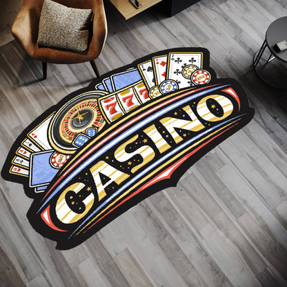 Poker Rug: Modern Card Game Carpet, Playroom Decor